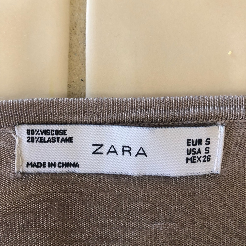 zara beige button down sweater, small - Picture 8 of 11